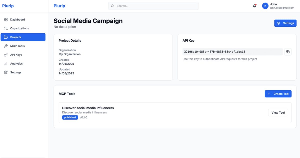 Plurip Dashboard